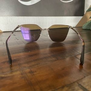 PRADA SPR 68T ZVN-5N2 Gold/Brown Polarized Mirrored Cat Eye Sunglasses